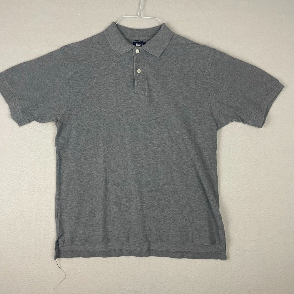 G.H. Bass & Co. Men's Polo Shirt Short Sleeve Size Medium Gray Short Sleeve